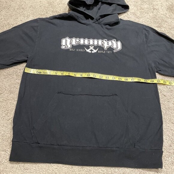 Walt Disney World 1971 Grumpy Hoodie Sweatshirt Unisex M Black Cotton Snow White - Picture 4 of 8